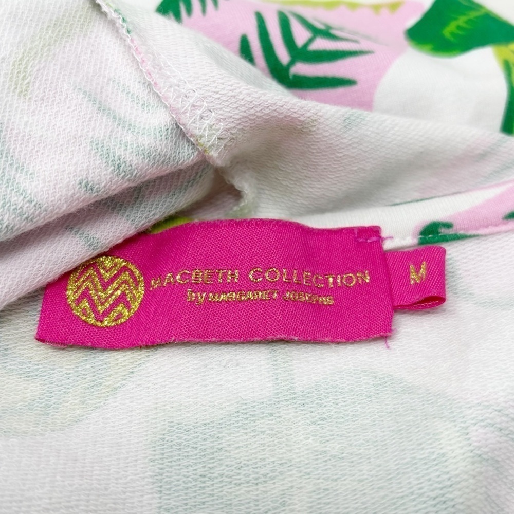 MACBETH COLLECTION Women’s Green Pink Coastal Prep Hooded Dress Cover-Up Size M - Picture 7 of 9